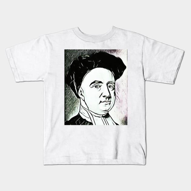 George Berkeley Black And White Portrait | George Berkeley Artwork 3 Kids T-Shirt by JustLit